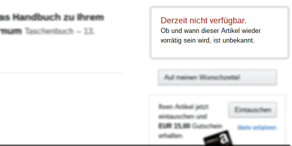 Buchverkauf vorerst abgebrochen