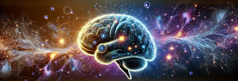 DALL·E 2024 12 14 10.58.51 A visually captivating banner image with a 3 1 aspect ratio, showcasing the concept of neuroplasticity. The scene features a glowing human brain, depi Kopie